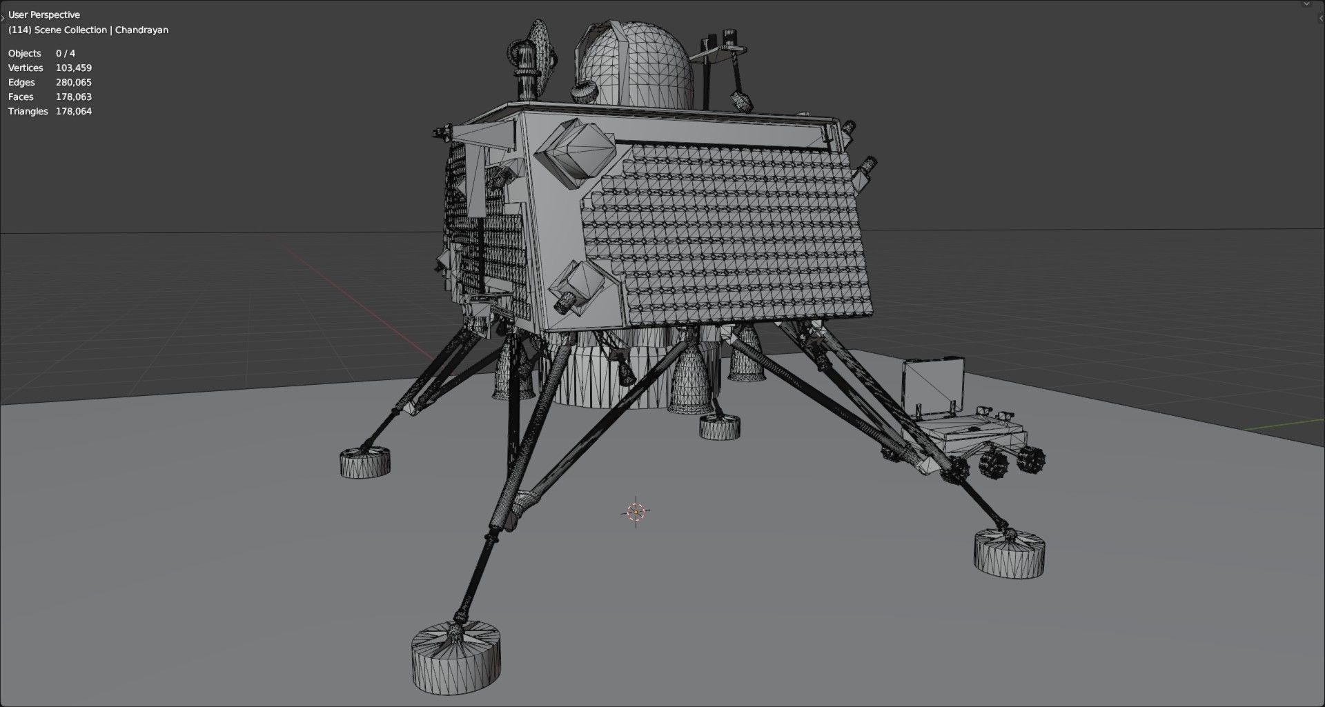 Vikram Chandrayan 3 - Chandrayaan and Moon rover 3D model_30