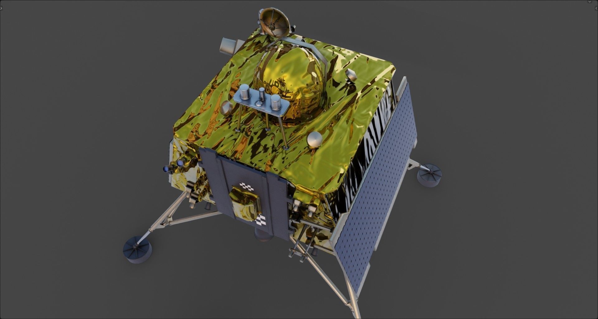 Vikram Chandrayan 3 - Chandrayaan and Moon rover 3D model_12