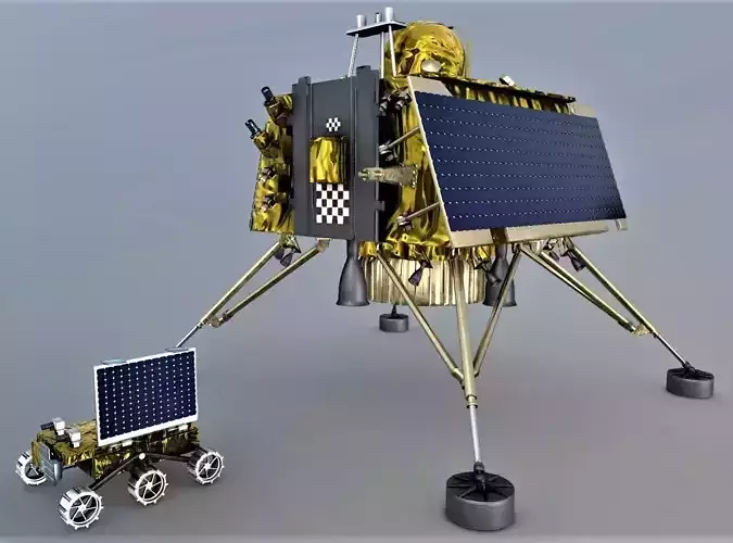Vikram Chandrayan 3 - Chandrayaan and Moon rover 3D model