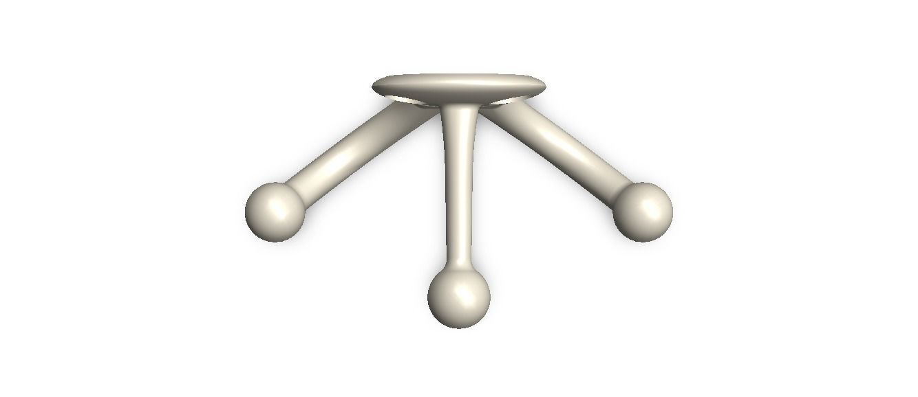 Plastic Triple Coat Hook 3D print model_17