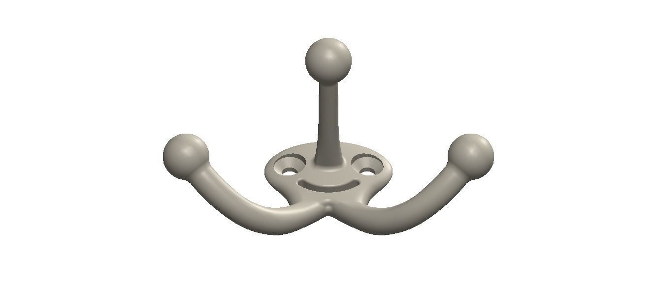 Plastic Triple Coat Hook 3D print model_29