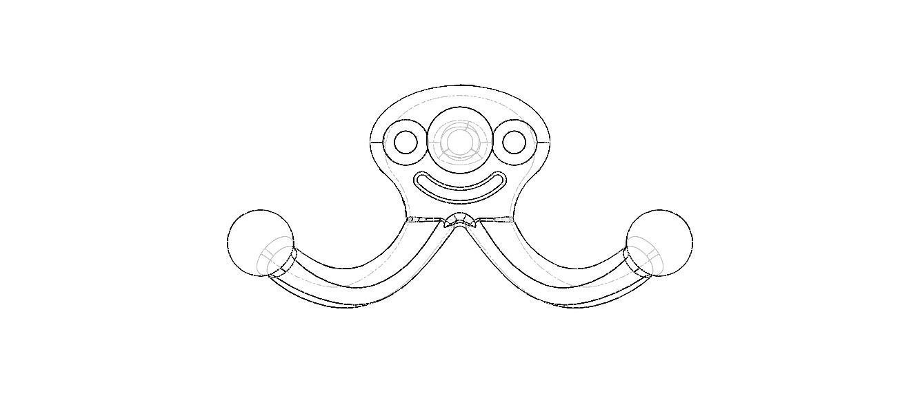 Plastic Triple Coat Hook 3D print model_23