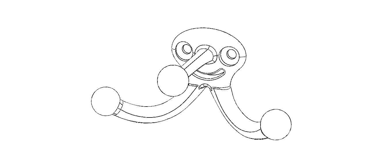 Plastic Triple Coat Hook 3D print model_2