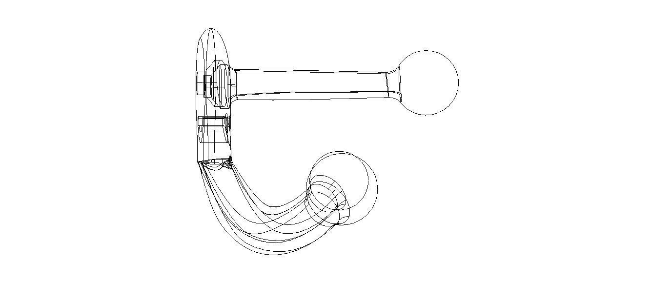 Plastic Triple Coat Hook 3D print model_40