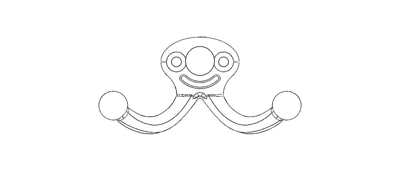 Plastic Triple Coat Hook 3D print model_22