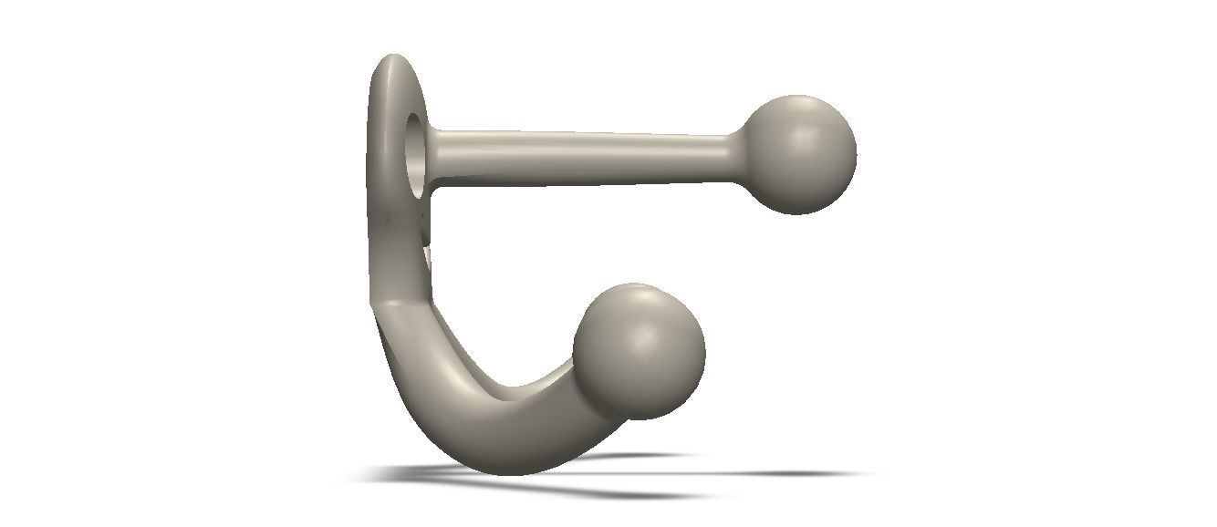 Plastic Triple Coat Hook 3D print model_41