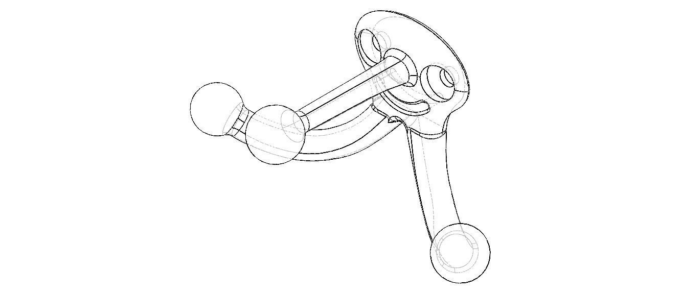 Plastic Triple Coat Hook 3D print model_7