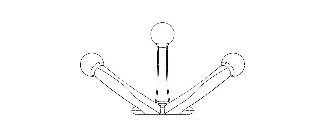 Plastic Triple Coat Hook 3D print model_30