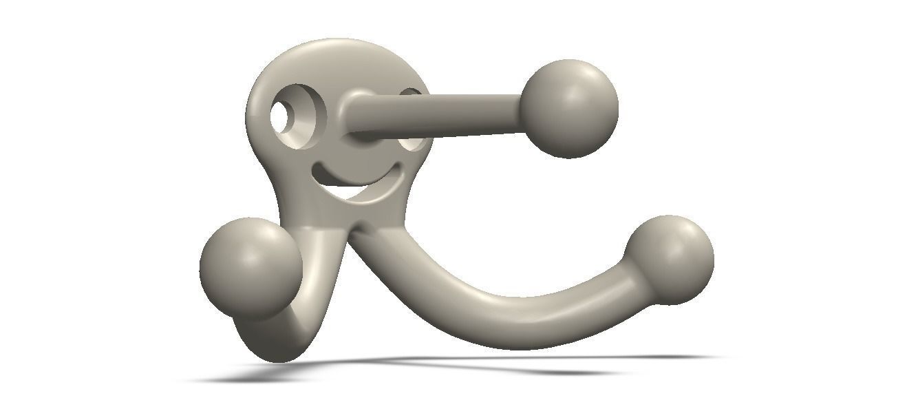 Plastic Triple Coat Hook 3D print model_37