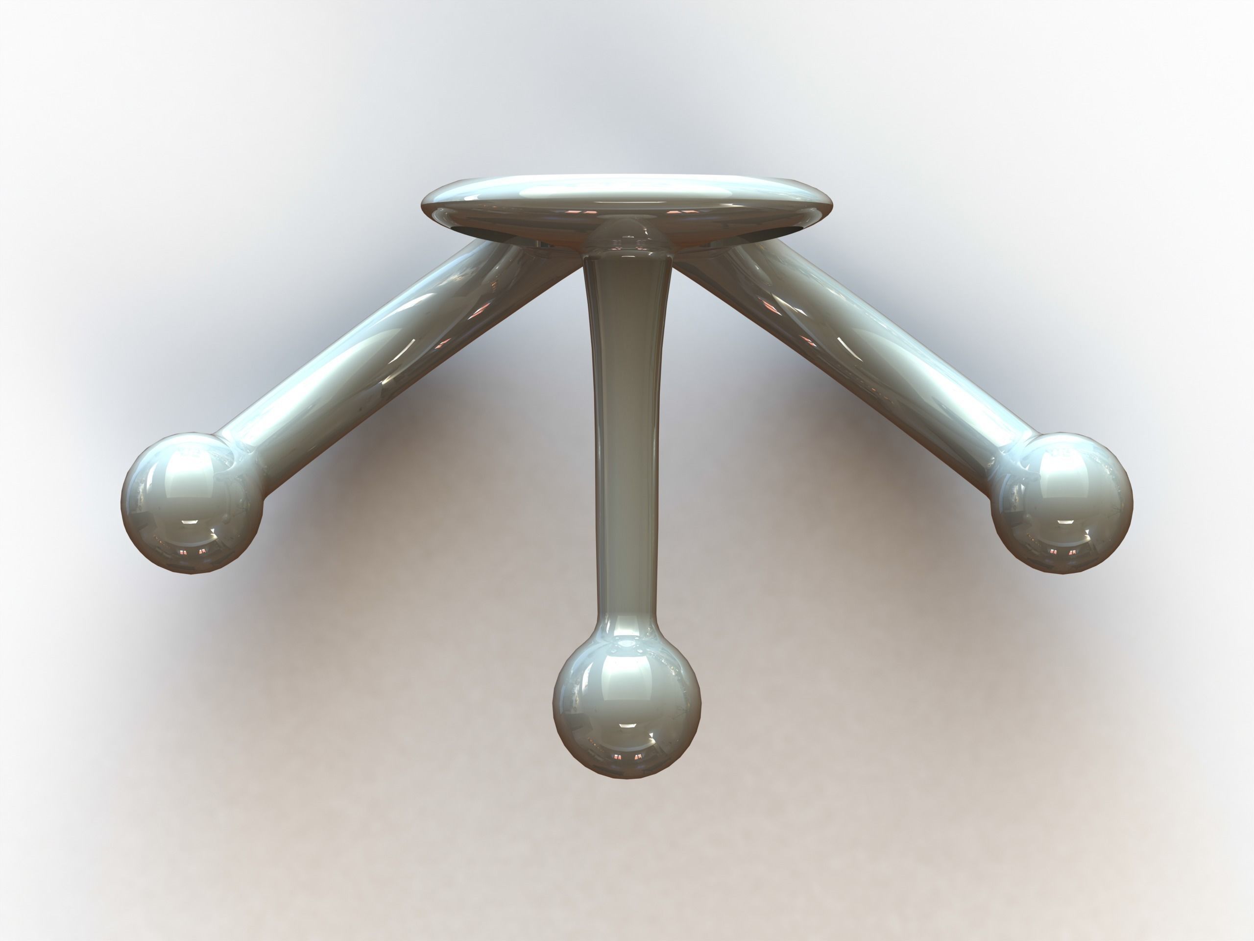 Plastic Triple Coat Hook 3D print model_1