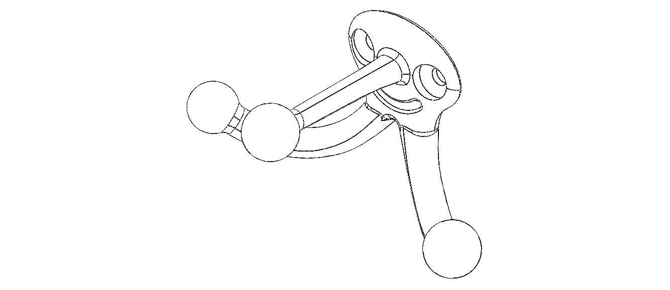 Plastic Triple Coat Hook 3D print model_6