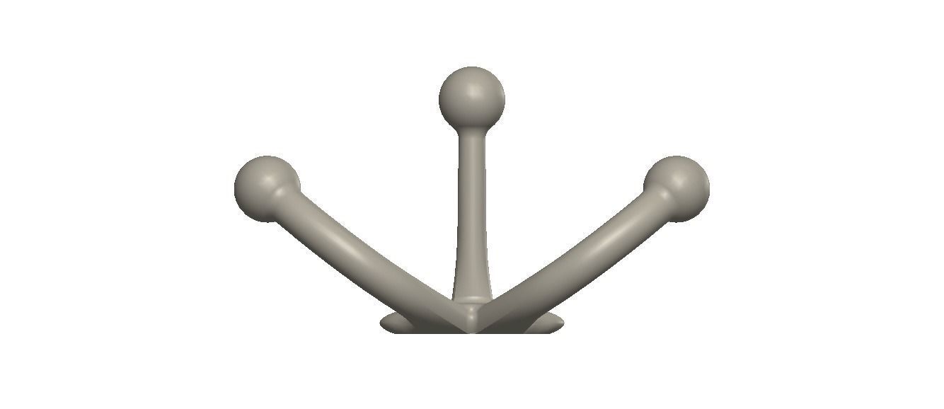 Plastic Triple Coat Hook 3D print model_33