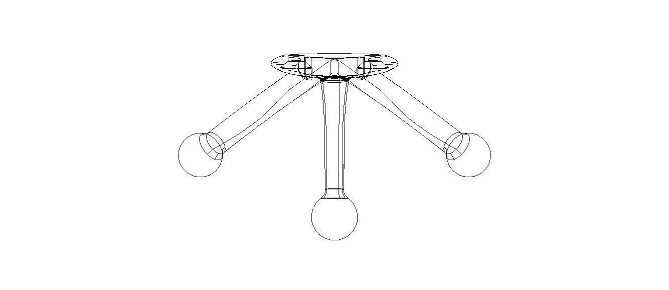 Plastic Triple Coat Hook 3D print model_16