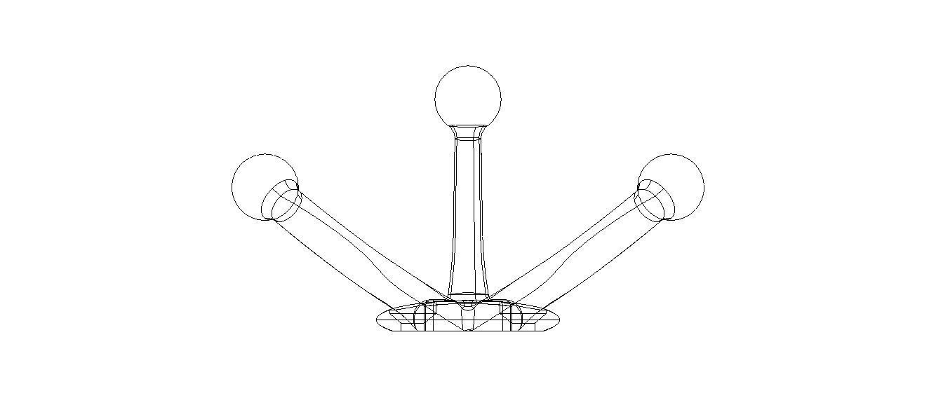 Plastic Triple Coat Hook 3D print model_32