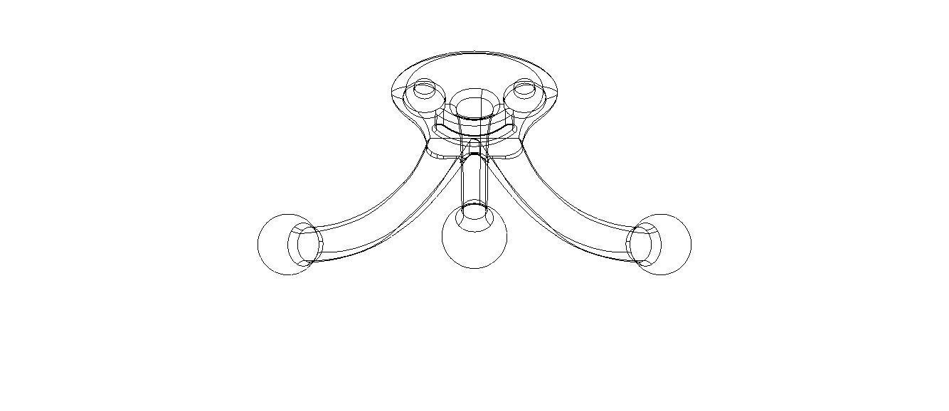 Plastic Triple Coat Hook 3D print model_20