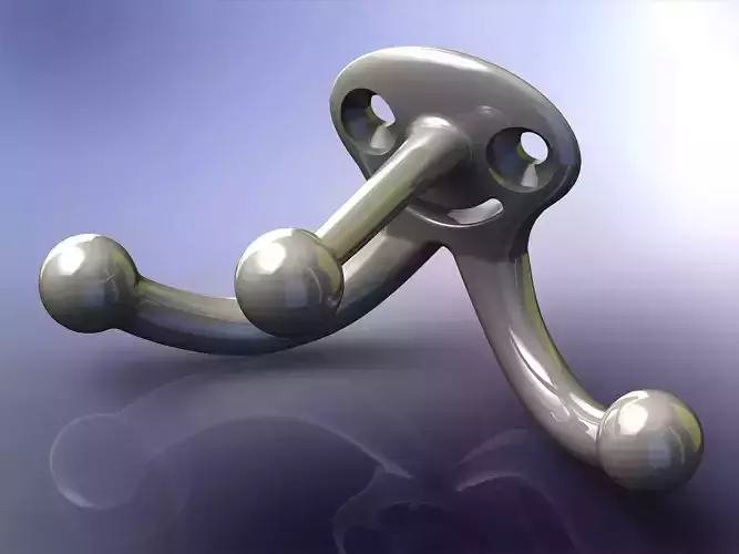 Plastic Triple Coat Hook 3D print model