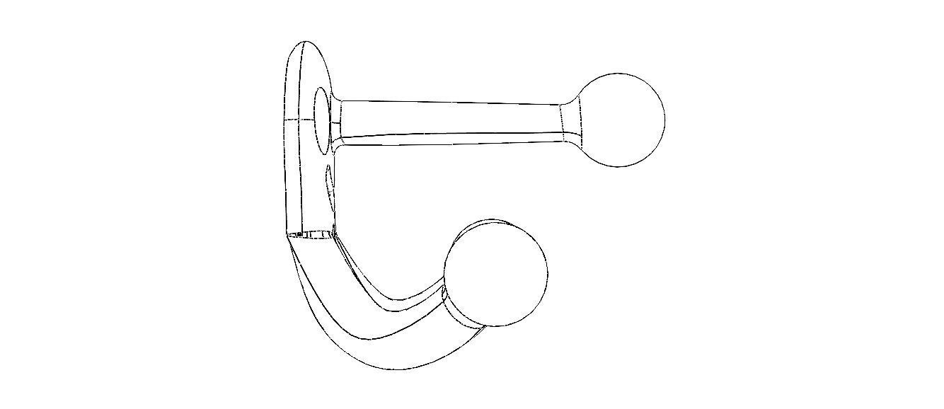 Plastic Triple Coat Hook 3D print model_38