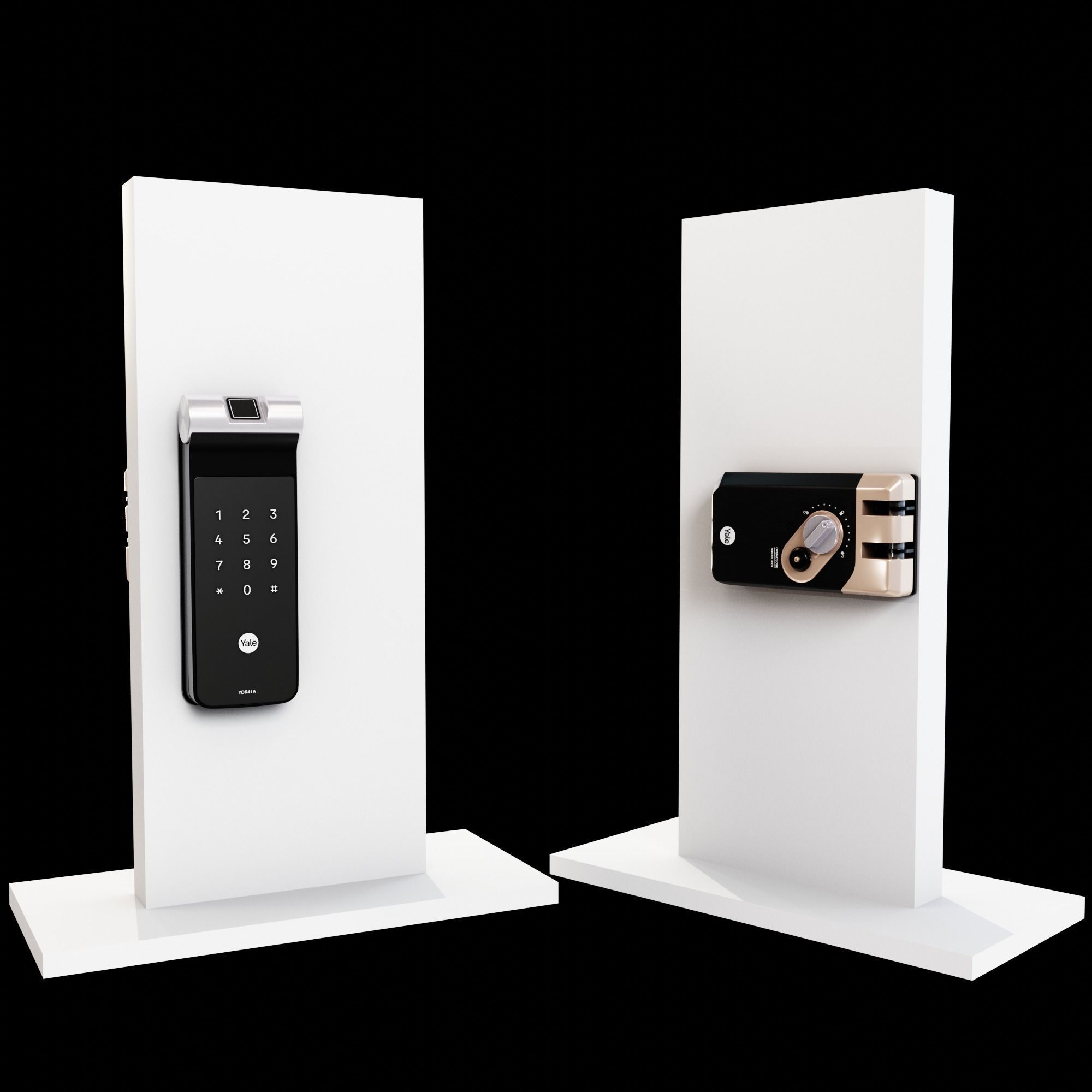 Large Digital Door Lock 3D model YDR 41A Low-poly 3D model Low-poly 3D model_2