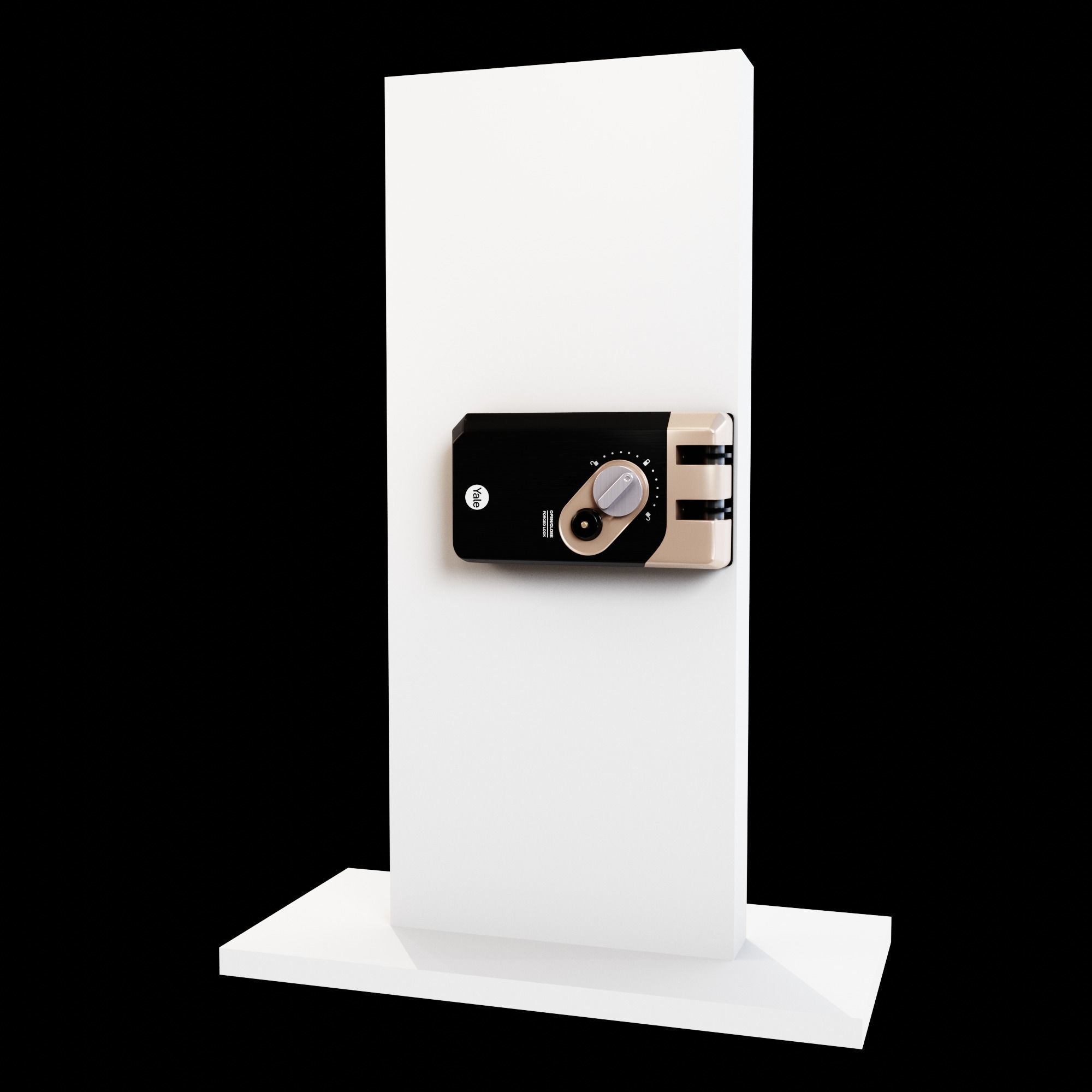 Large Digital Door Lock 3D model YDR 41A Low-poly 3D model Low-poly 3D model_3