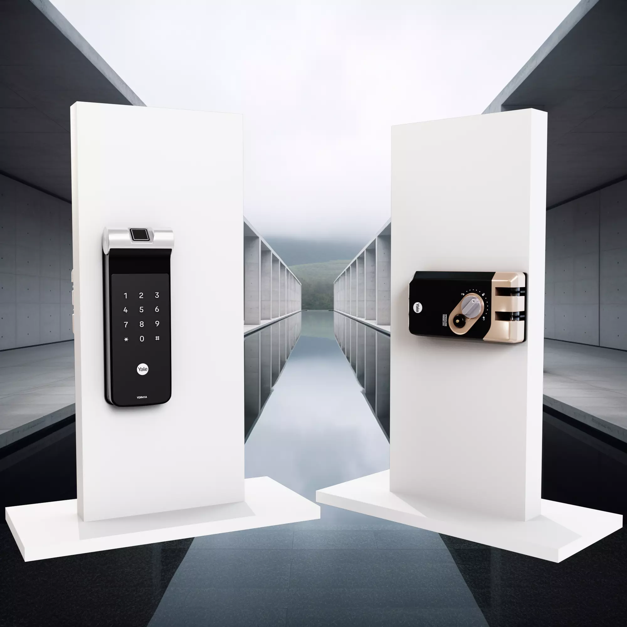 Large Digital Door Lock 3D model YDR 41A Low-poly 3D model Low-poly 3D model_0