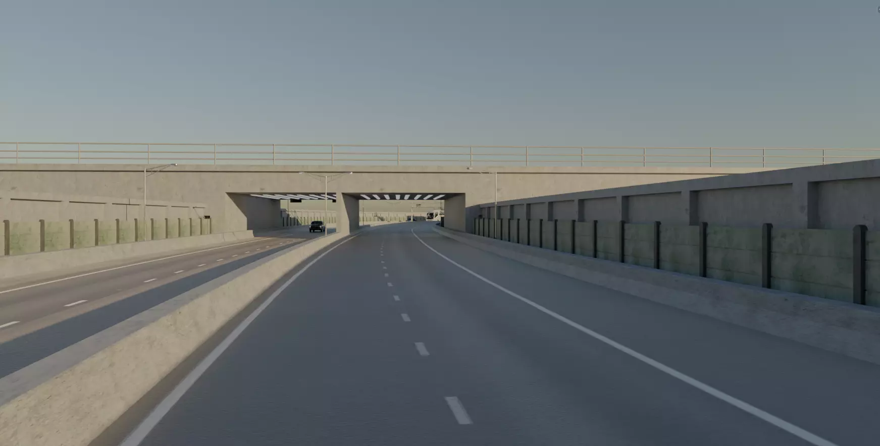 Highway road 3D model_0