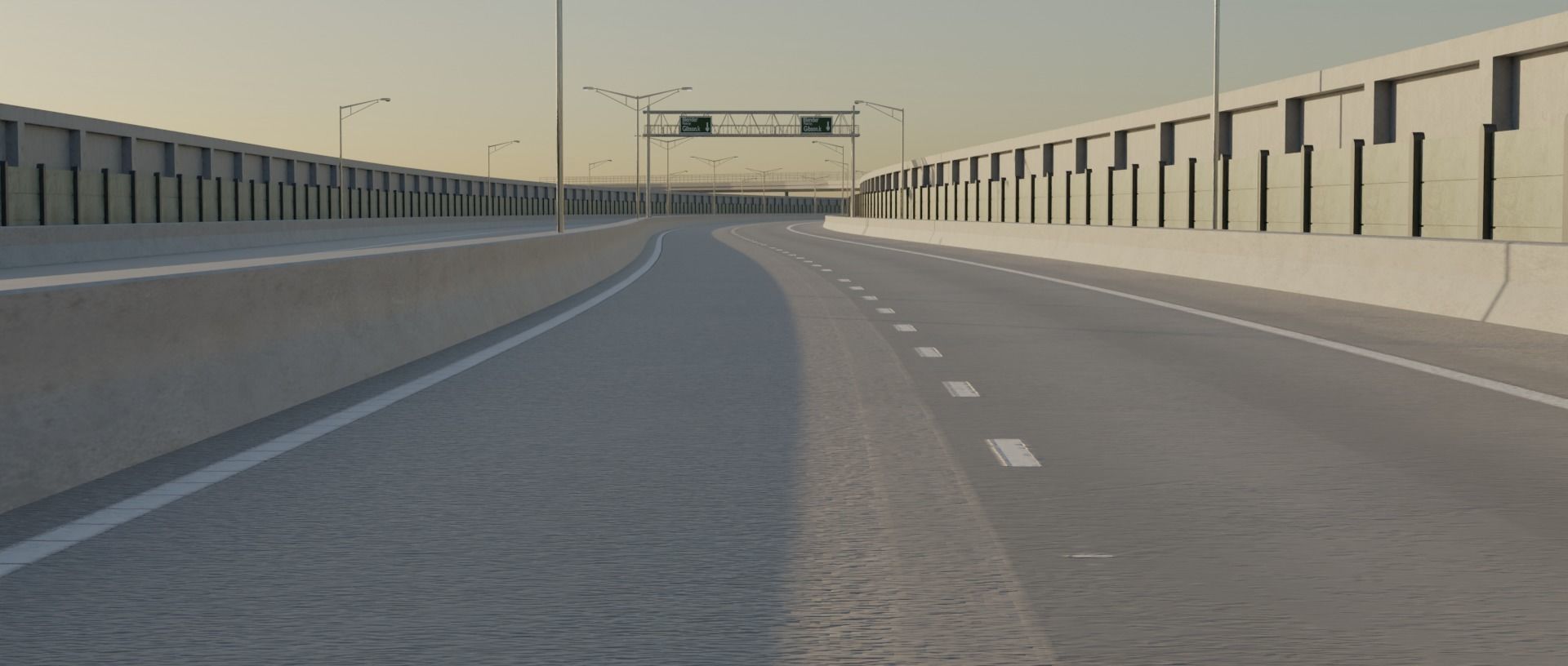 Highway road 3D model_2