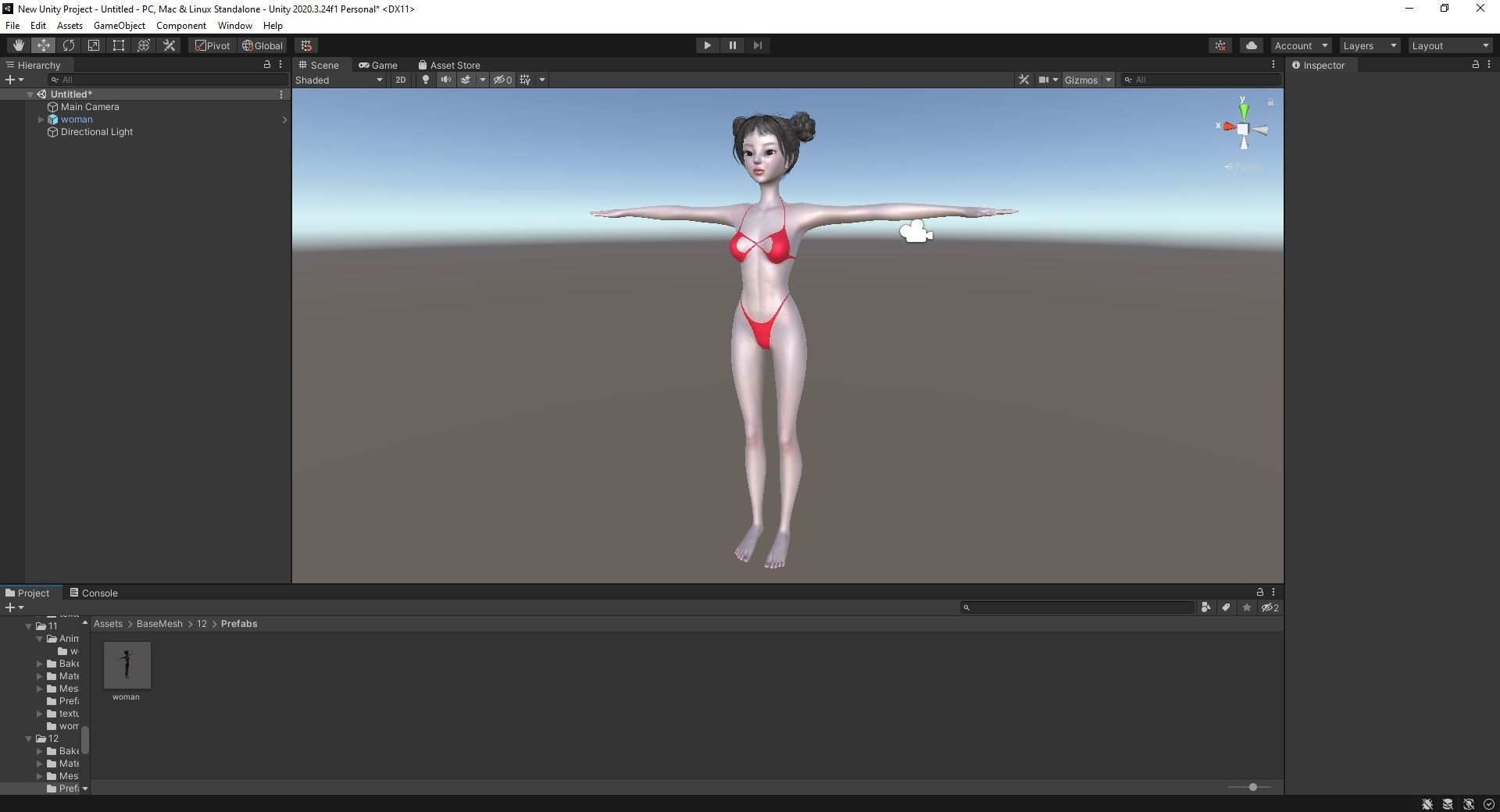 Asian Elegance girl Woman japanese korean Chinese Low-poly 3D model_34