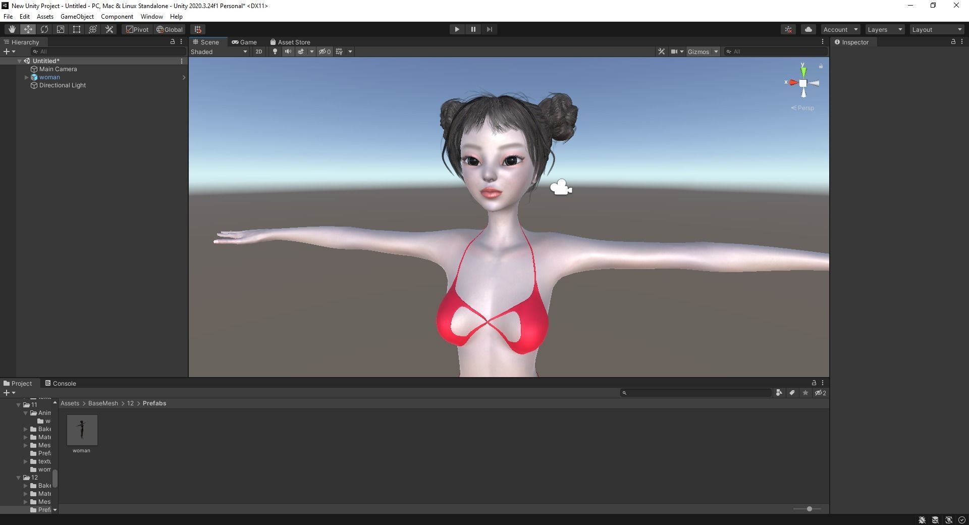 Asian Elegance girl Woman japanese korean Chinese Low-poly 3D model_35