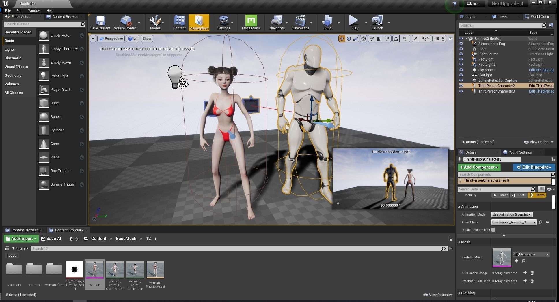 Asian Elegance girl Woman japanese korean Chinese Low-poly 3D model_25