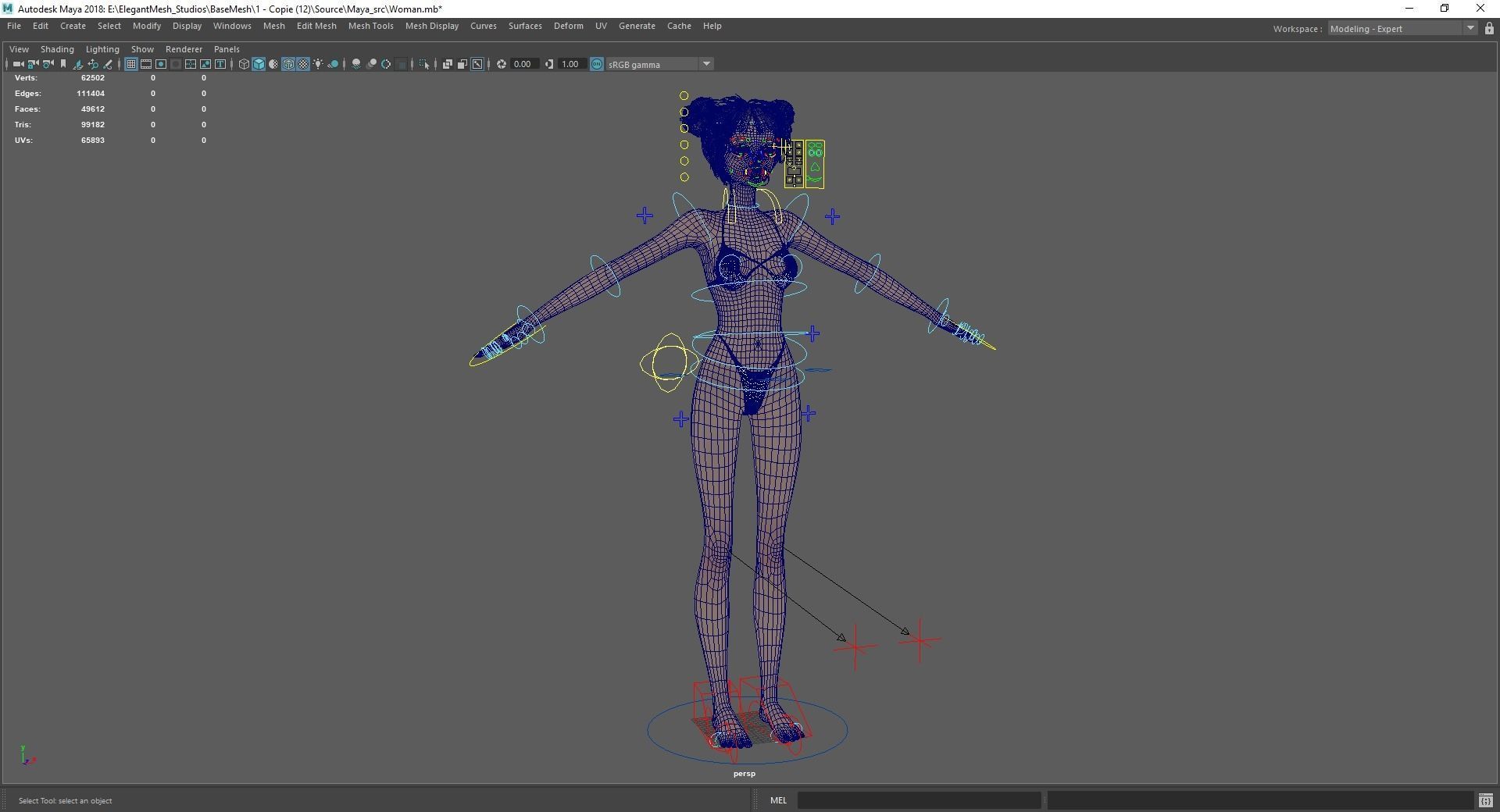 Asian Elegance girl Woman japanese korean Chinese Low-poly 3D model_32