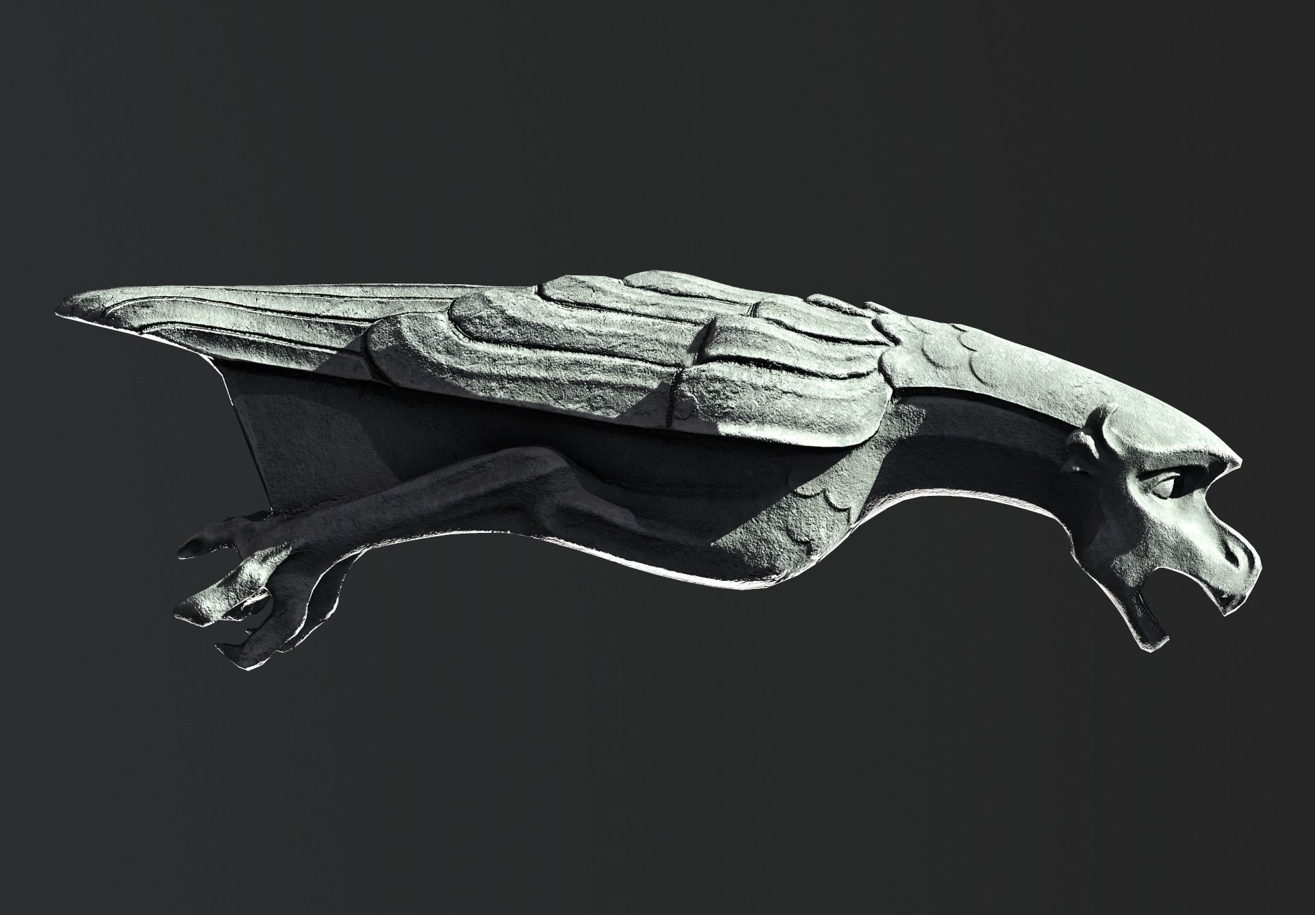 Waterspout Gargoyle Bennu Low-poly 3D model_3