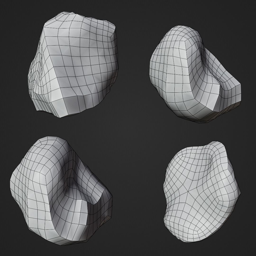 Low poly Rocks Low-poly 3D model_1