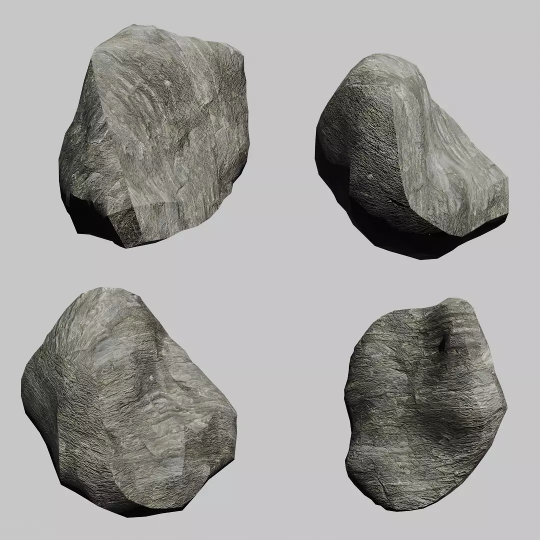 Low poly Rocks Low-poly 3D model_0
