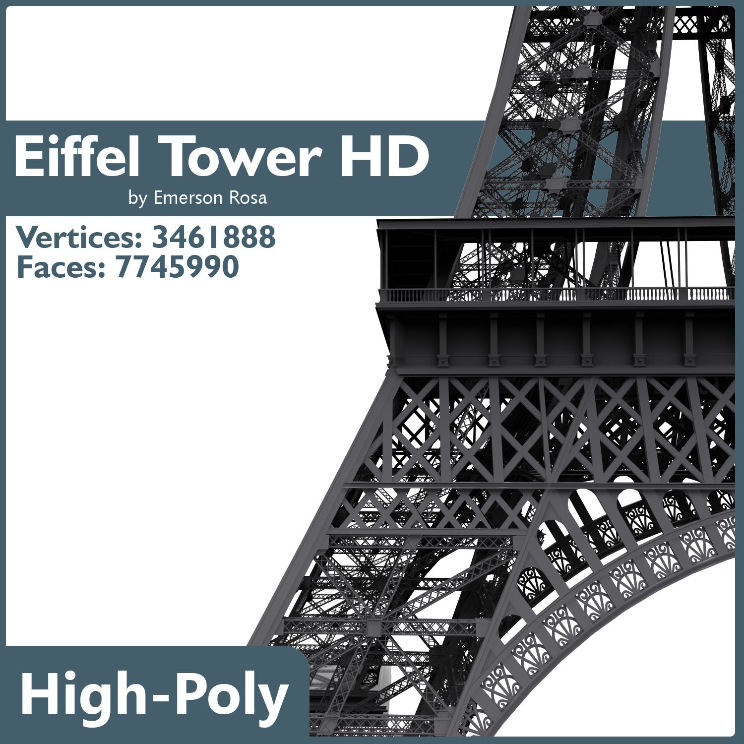 Eiffel Tower - Highly Detailed 3D model_8