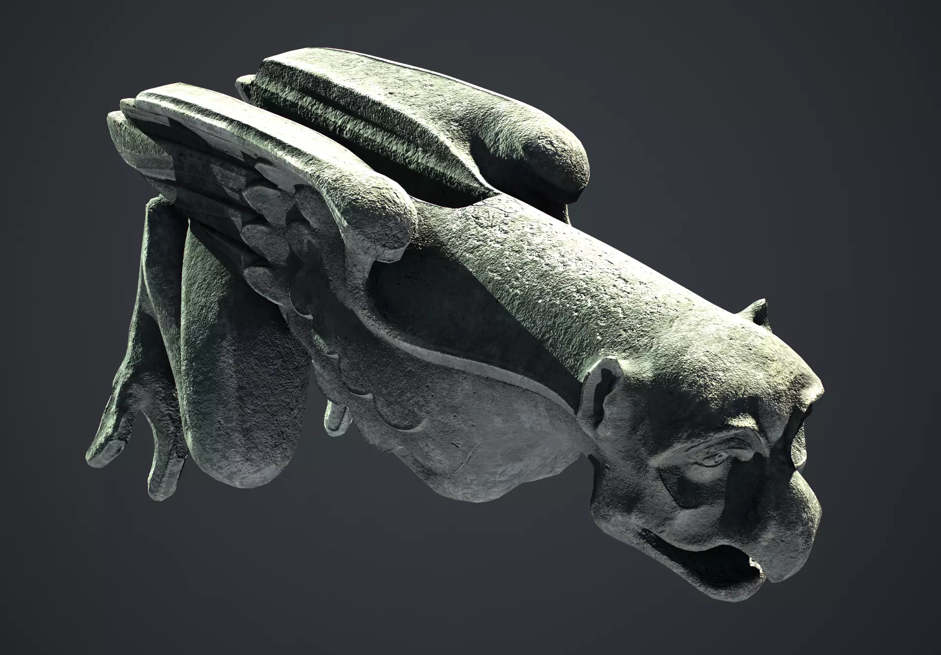 Waterspout Gargoyle Harpy Low-poly 3D model_0