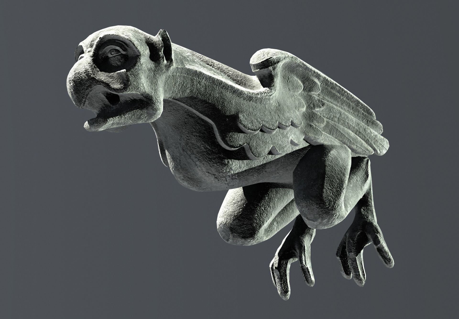 Waterspout Gargoyle Harpy Low-poly 3D model_2
