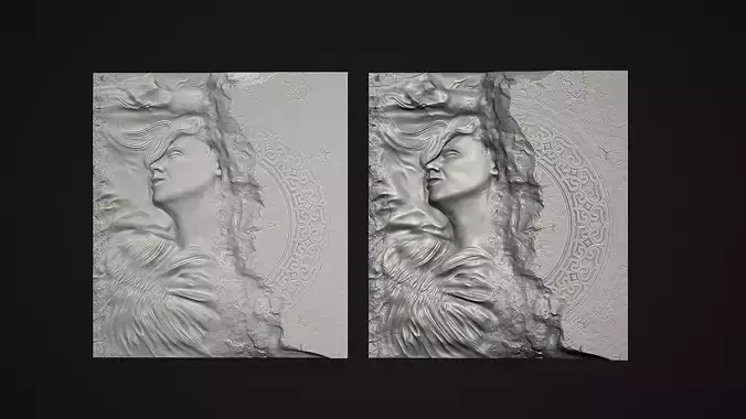 Woman Bas relief 3d wall panel 