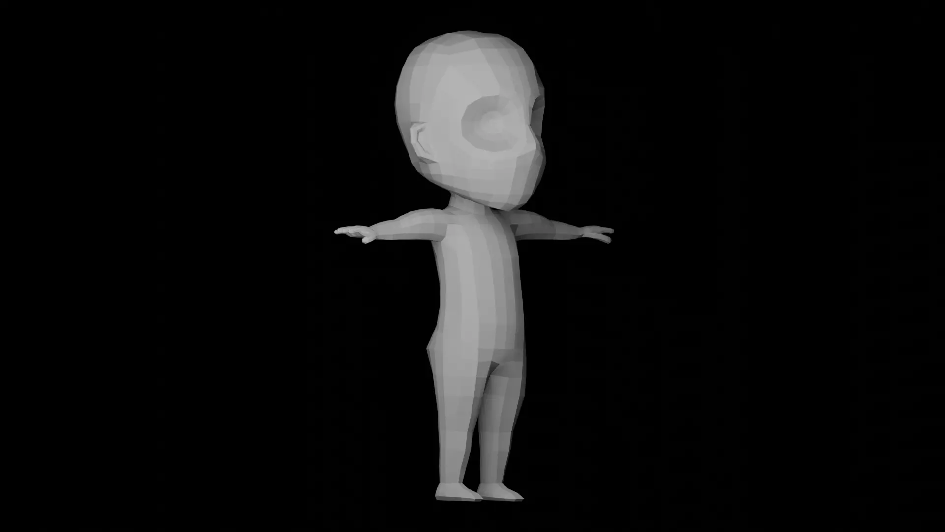 Retopologized base mesh Low-poly 3D model