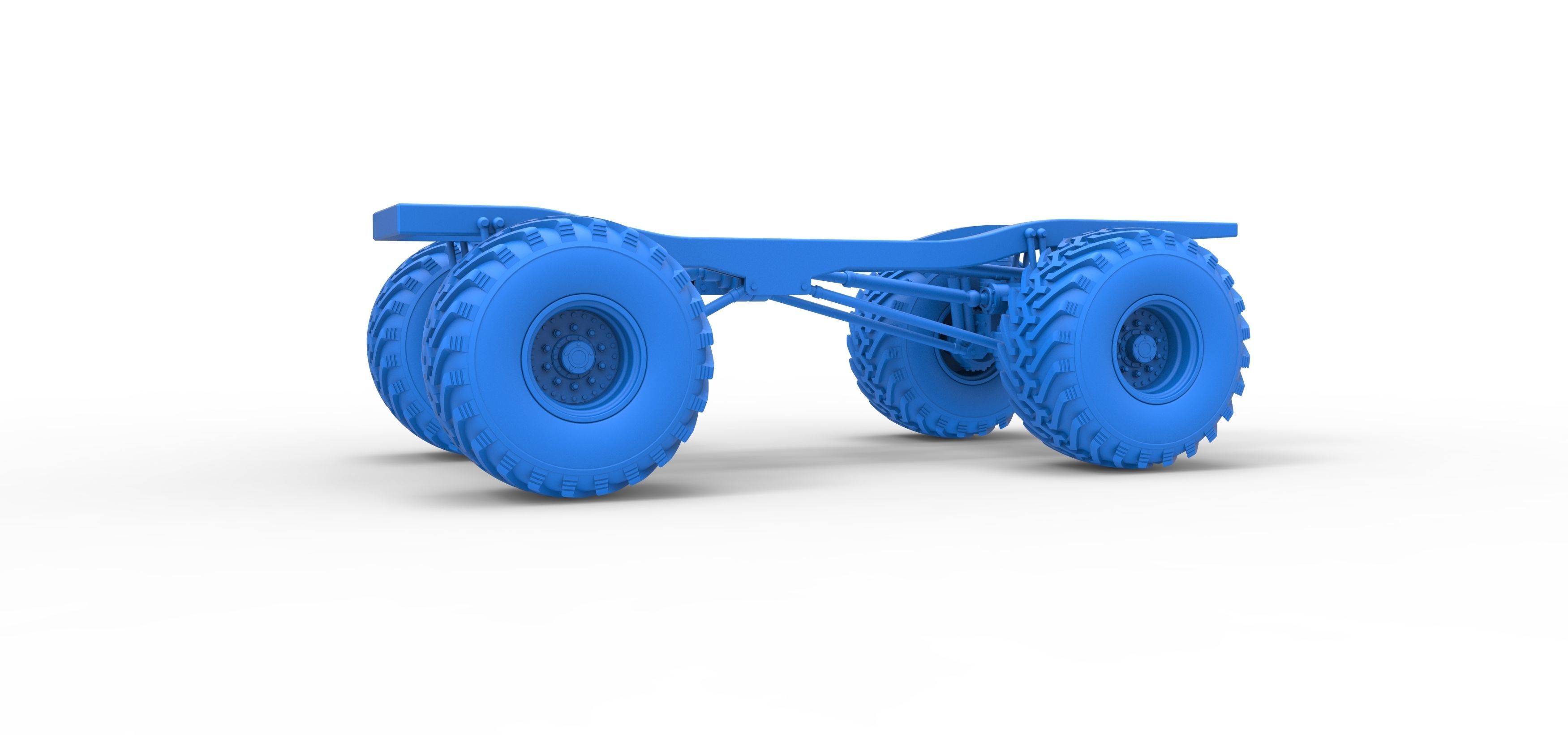 Chassis of vintage Ranger monster truck Scale 1 to 25 3D print model_15