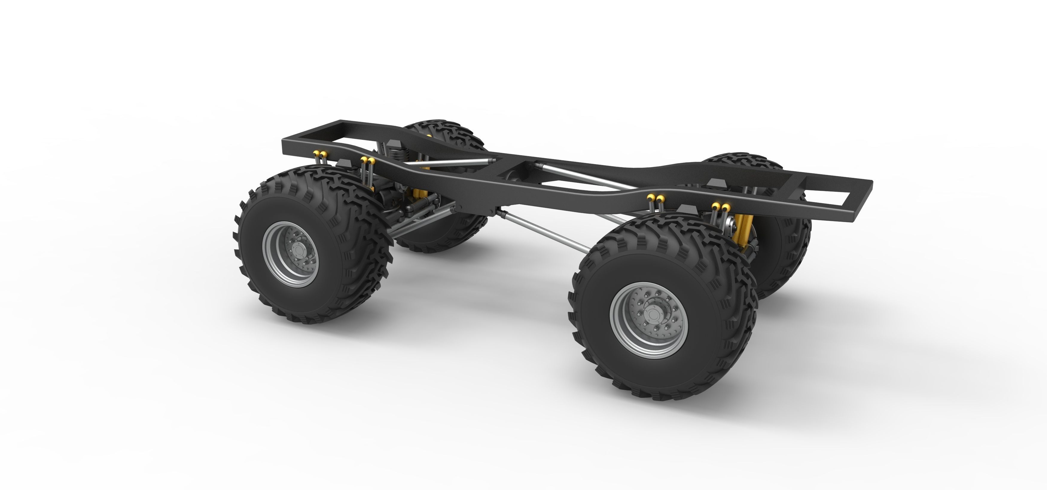 Chassis of vintage Ranger monster truck Scale 1 to 25 3D print model_10