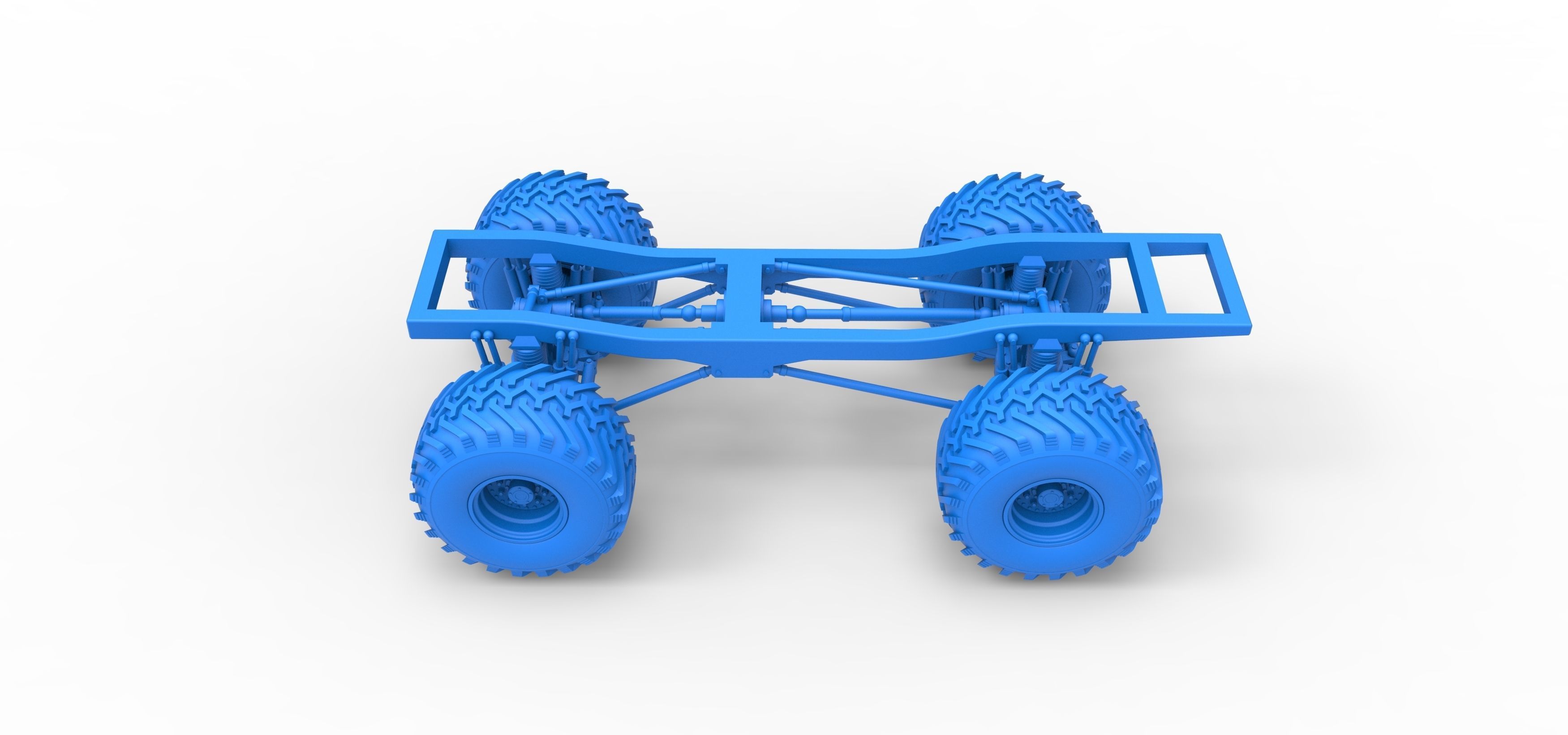 Chassis of vintage Ranger monster truck Scale 1 to 25 3D print model_21