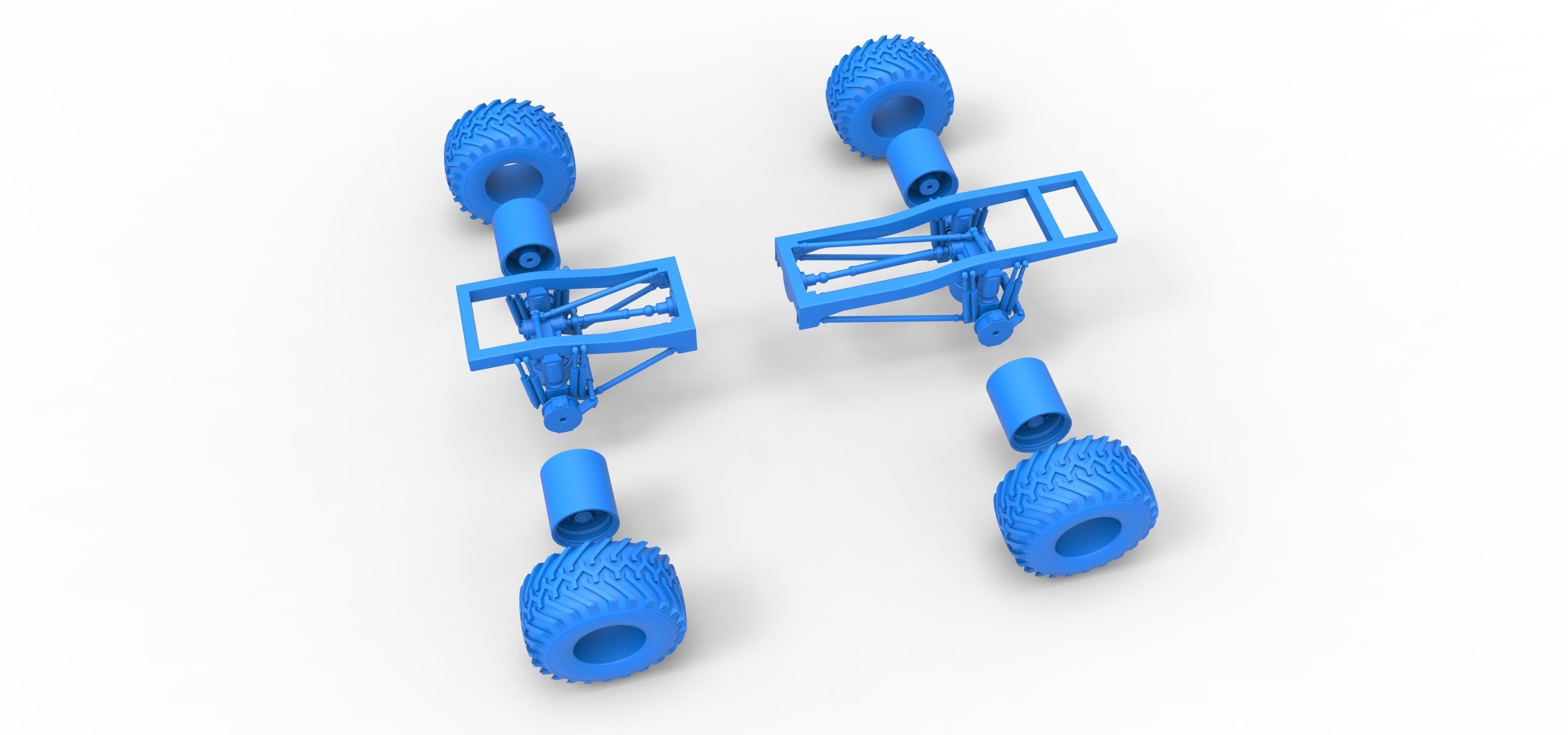 Chassis of vintage Ranger monster truck Scale 1 to 25 3D print model_28