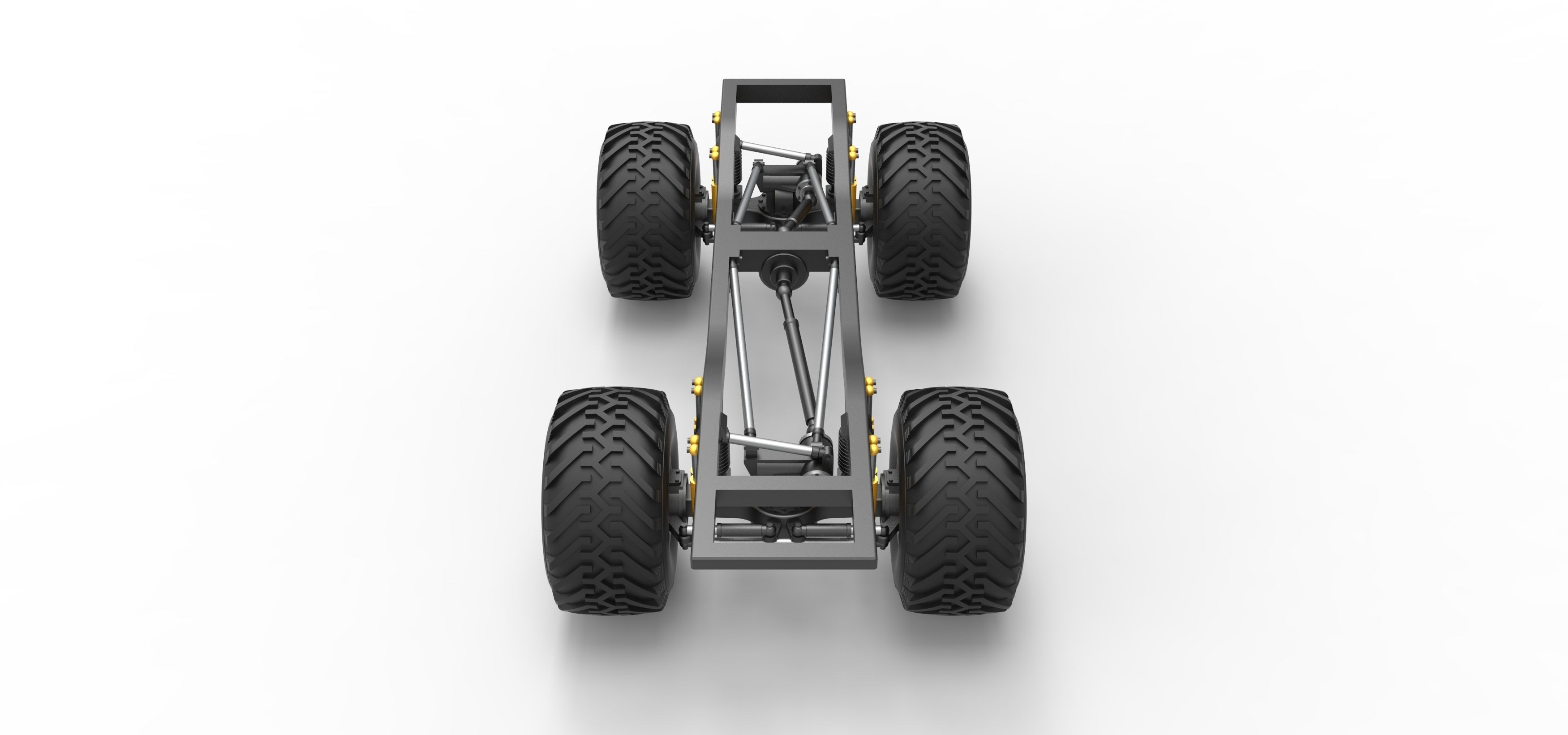 Chassis of vintage Ranger monster truck Scale 1 to 25 3D print model_13