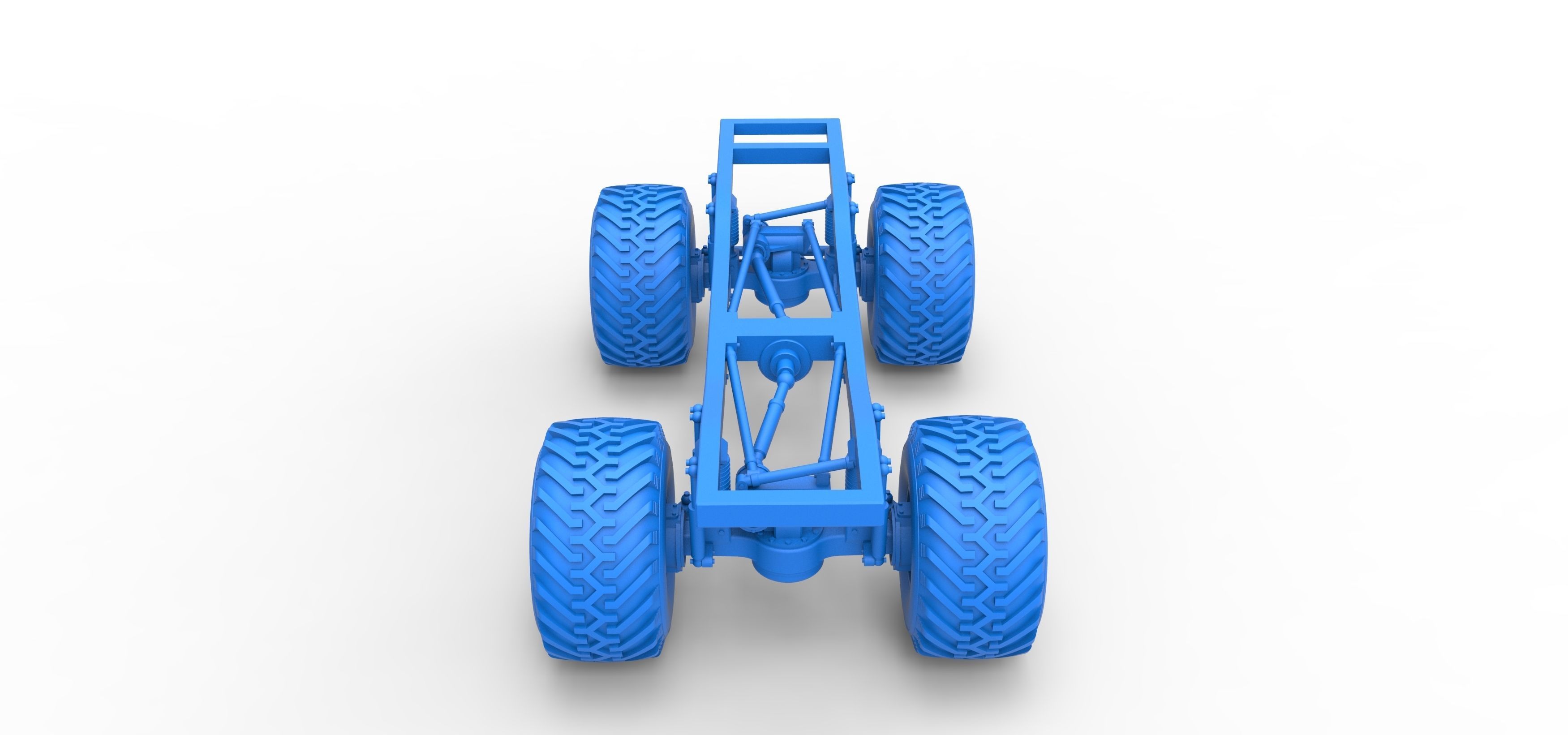 Chassis of vintage Ranger monster truck Scale 1 to 25 3D print model_19