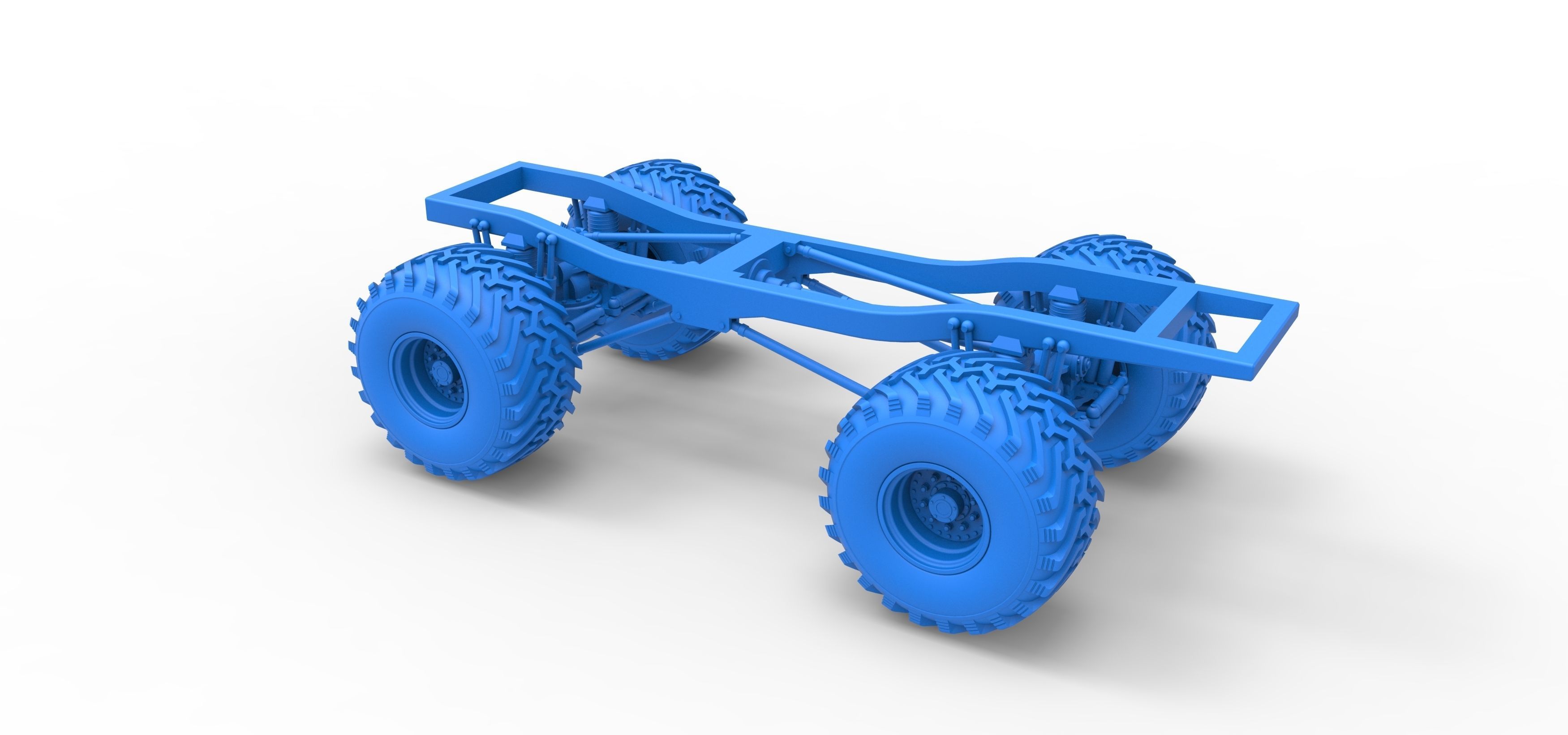 Chassis of vintage Ranger monster truck Scale 1 to 25 3D print model_23