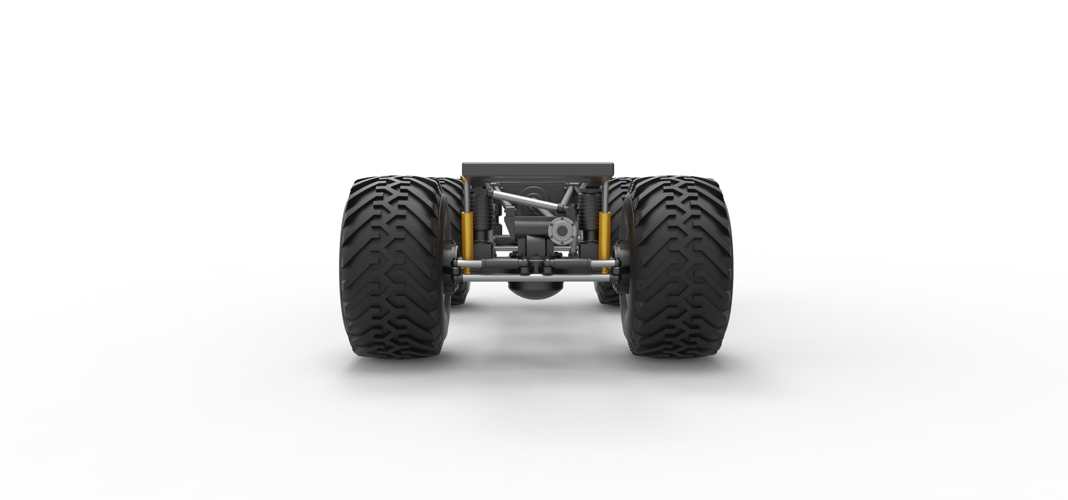 Chassis of vintage Ranger monster truck Scale 1 to 25 3D print model_12