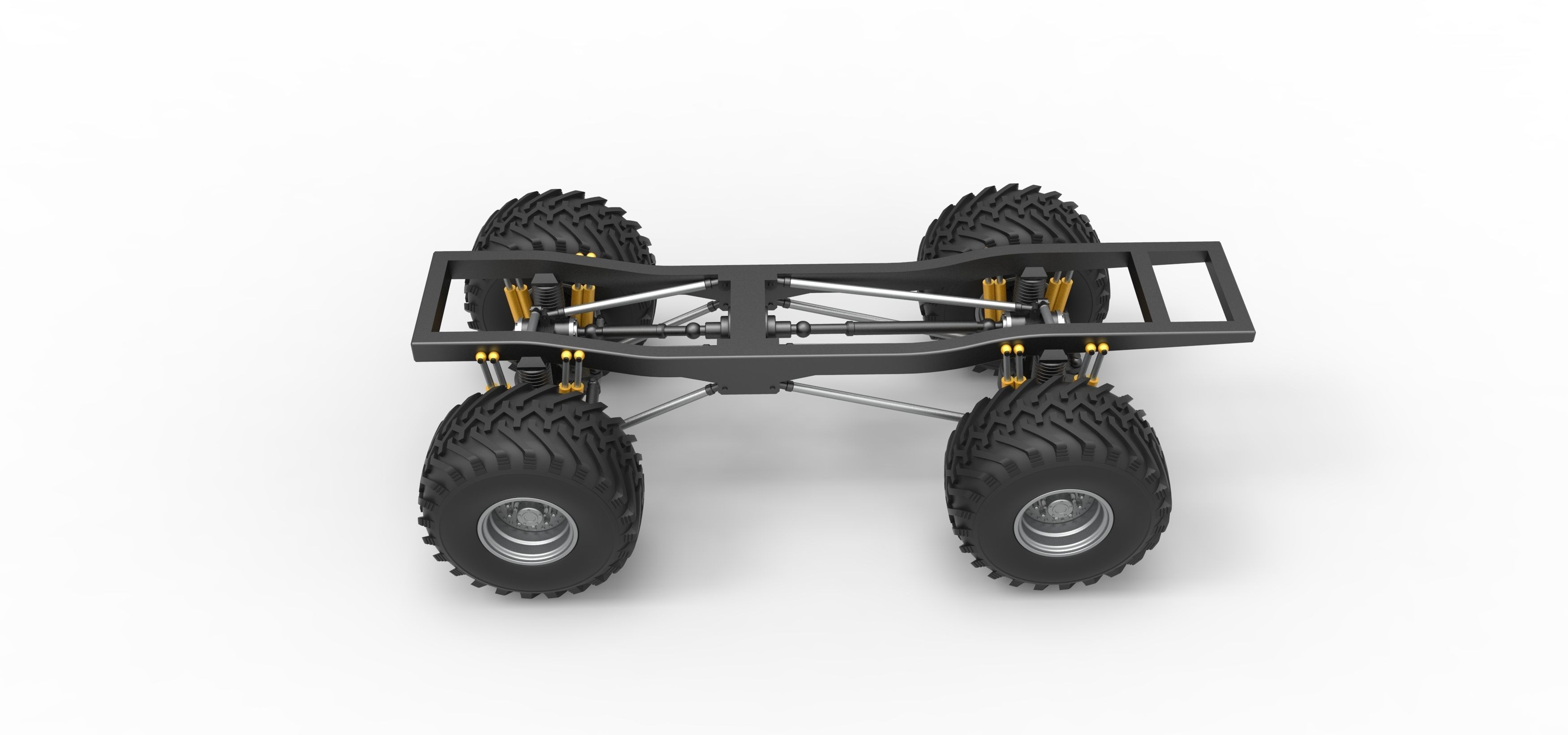 Chassis of vintage Ranger monster truck Scale 1 to 25 3D print model_8