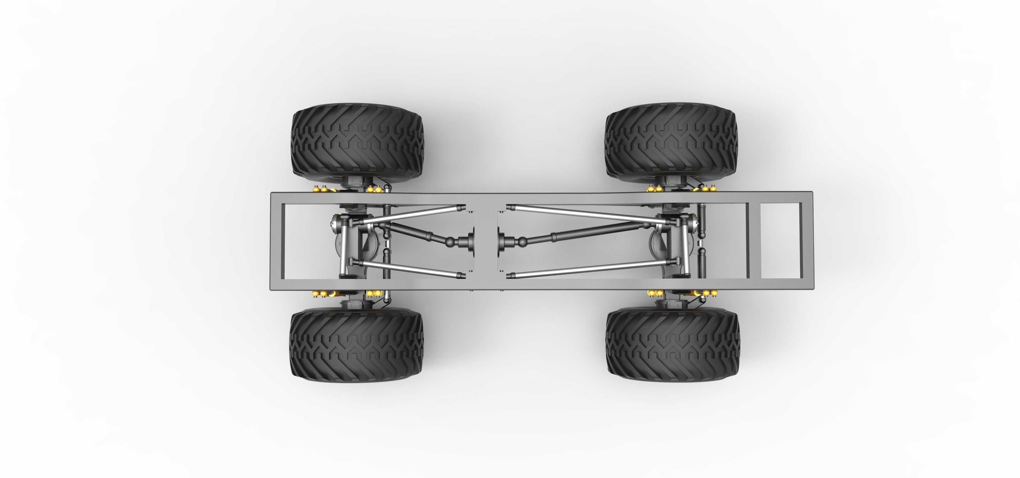 Chassis of vintage Ranger monster truck Scale 1 to 25 3D print model_9