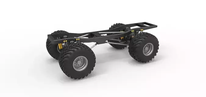 Chassis of vintage Ranger monster truck Scale 1 to 25 3D print model