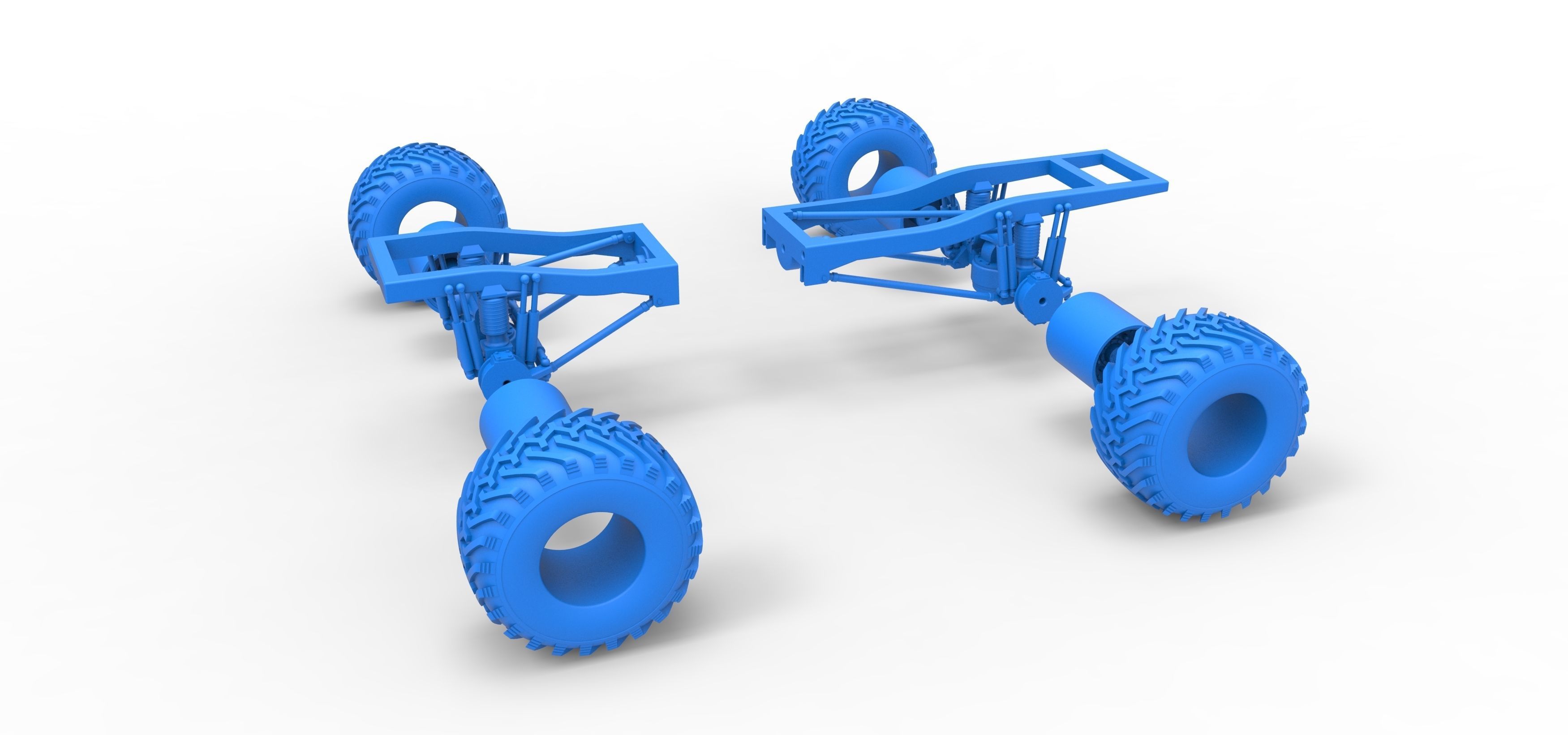 Chassis of vintage Ranger monster truck Scale 1 to 25 3D print model_27
